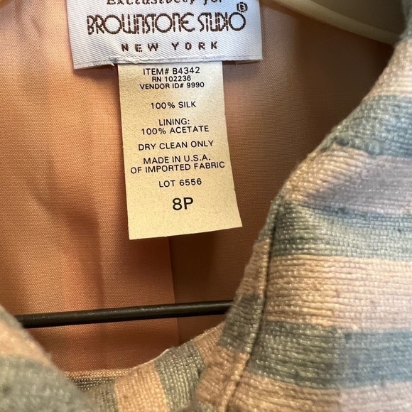 Vintage Brownstone Studio 2 piece 90s skirt business suit 100% silk size 8 P - Picture 4 of 8